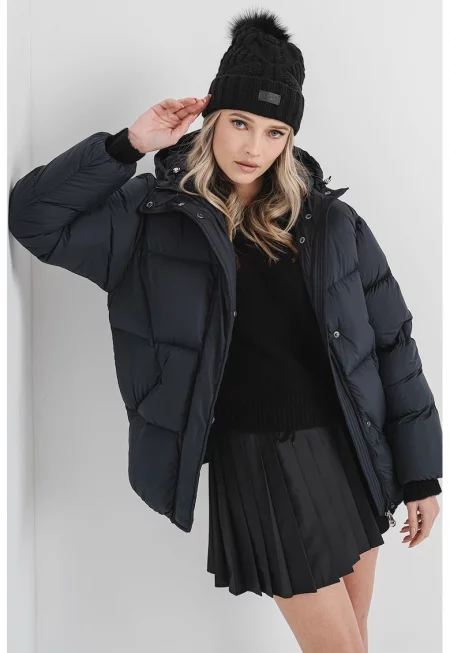 Зимно яке с вата от патешки пух - Избеляло черно