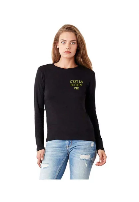 888113451-Черна дамска блуза - C'est la vie