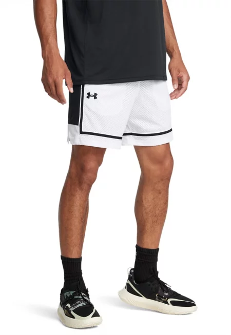 Баскетболни шорти Baseline с връзка - Черен/Бял