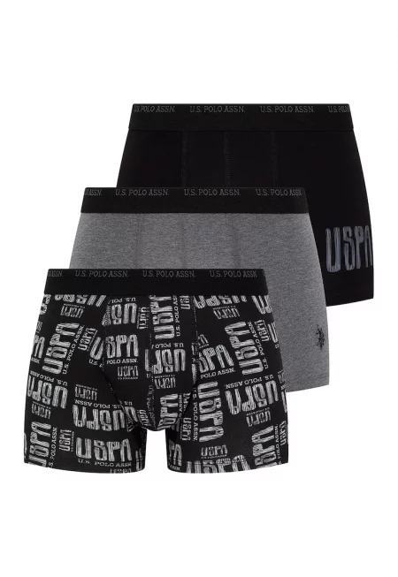 Боксерки - 3 чифта - Черен/Сив меланж