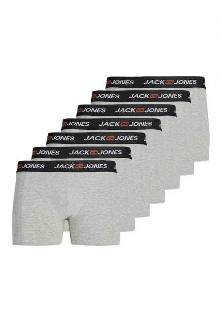 Боксерки с лого - 7 чифта - Светлосив меланж -