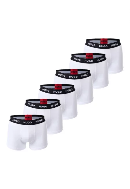 Боксерки с лого на талията - 6 чифта - Бял