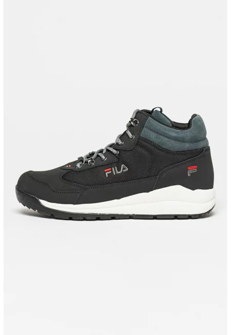 Боти Alpha от кожа и текстил - Избеляло черно