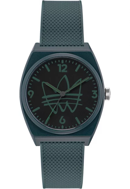 Часовник  Street Project Two - зелено-черен - кварцов механизъм - каучукова каишка