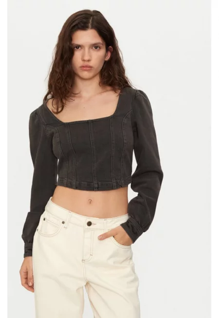 Дамска блуза -  304998195 - Памук - Черен