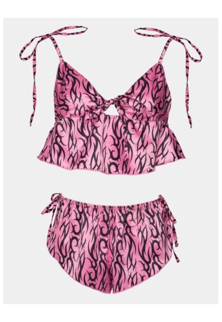 Дамска пижама -  302999583 - Полиестер - Розов - Розово