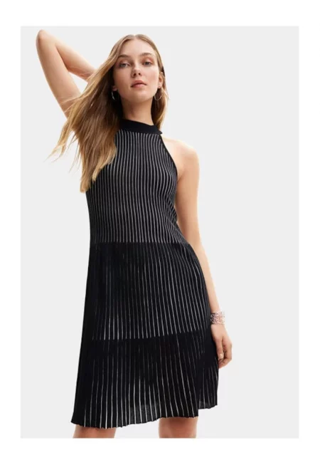 Дамска рокля -  76749 - Черна - Вискоза