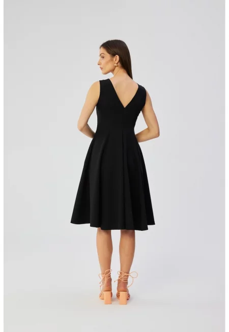 Дамска рокля - разкроена без ръкави - Полиестер - 45872