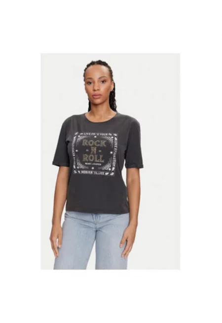 Дамска тениска -  304544798 - Памук - Сив - Сив