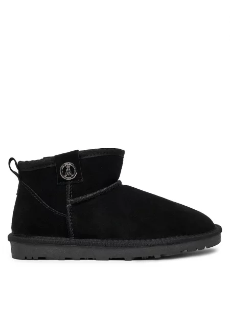 Дамски slip-on боти  за сняг - естествена кожа - черни