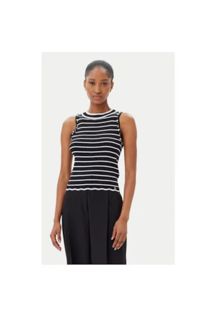 Дамски топ  ACMA001916 - Вискоза/Найлон - Бял/Черен