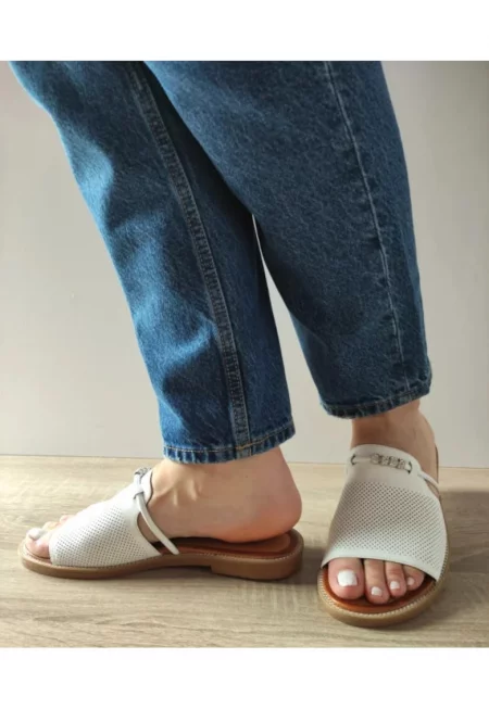 Дамско ежедневно сабо  11007 бял - Бял