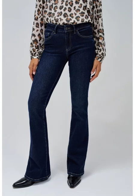 Дънки с широк крачол - Тъмносин