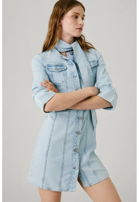 Дънкова рокля с копчета