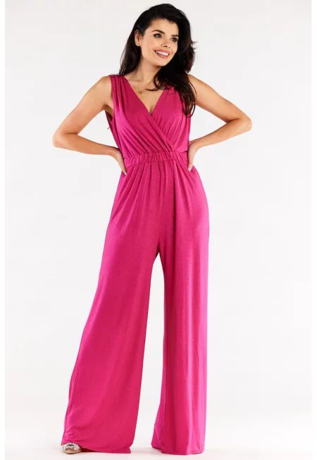 Елегантен гащеризон без ръкави A552 - Фуксия