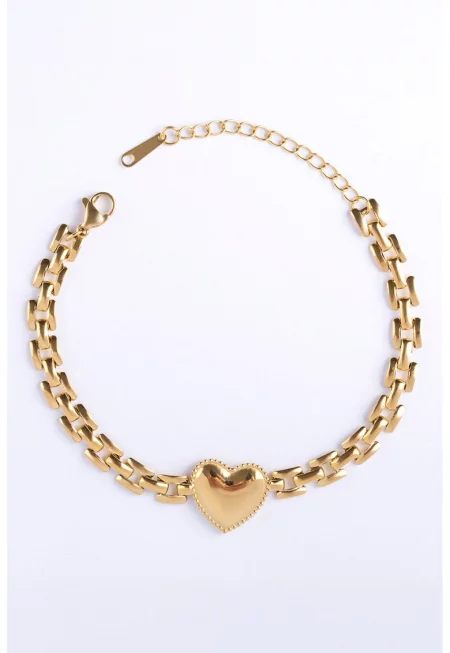 Гривна с 18K злато и висулка - Златист