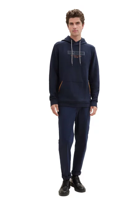 Худи с лого - Тъмносин