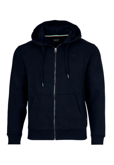 Худи с цип и дълги ръкави - Тъмносин