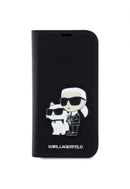 Калъф  Saffiano Karl and Choupette NFT Book - За iPhone 14 - Черен