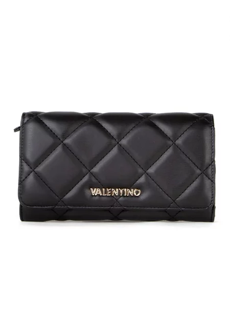 Капитониран портфейл от еко кожа - Черен