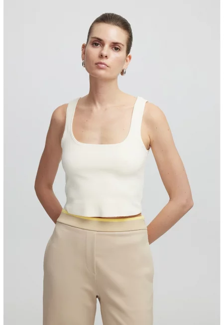 Къс топ с овално деколте