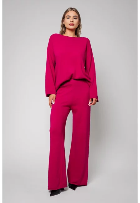 Комплект Lorelle микс вълна и кашмир пуловер и дълъг панталон Magenta I 18360