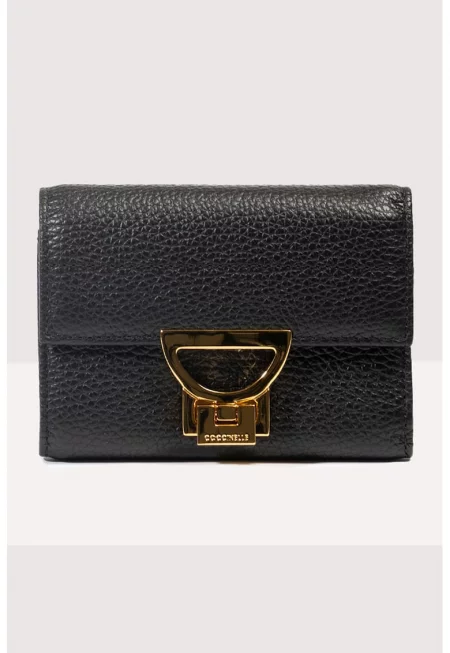 Кожен портфейл Arlettis с релеф - Черен