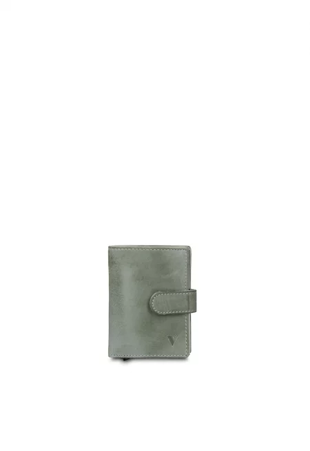 Кожен портфейл Astor Prime с капса - Пепеляво сиво