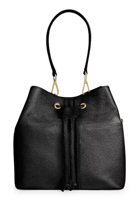 Кожена чанта Andrenne тип Bucket - Черен