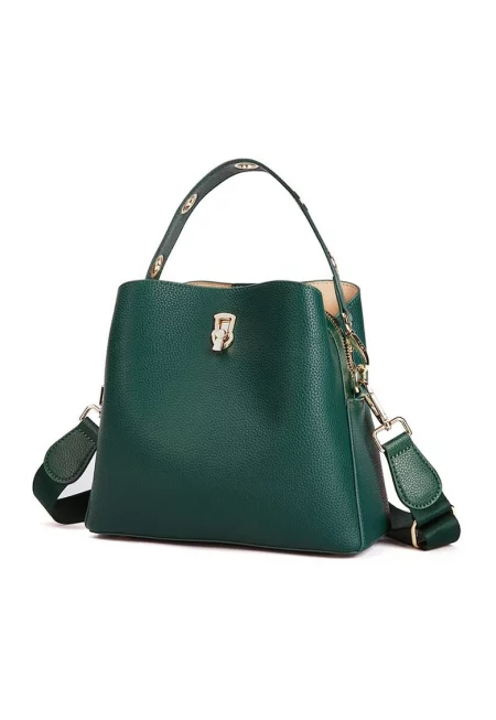 Кожена чанта Riley - Тъмнозелен