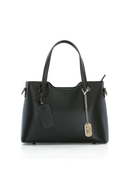 Кожена чанта с дълга дръжка1112 - Черен - 22x28x8