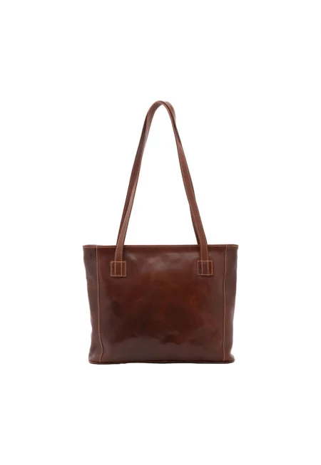 Кожена чанта за рамо - Кафяв