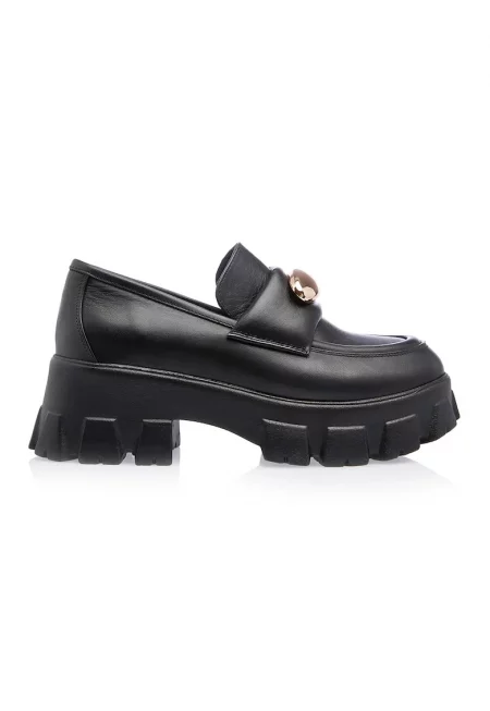 Кожени мокасини Victoria - Черен