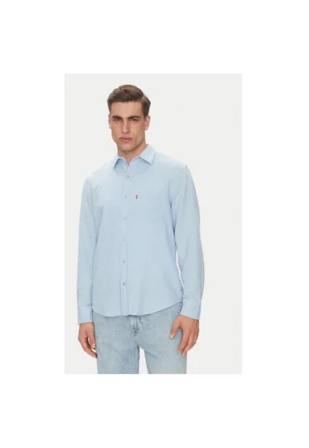 Мъжка риза  размер S - 85746-0182 - лен/вискоза - светлосин