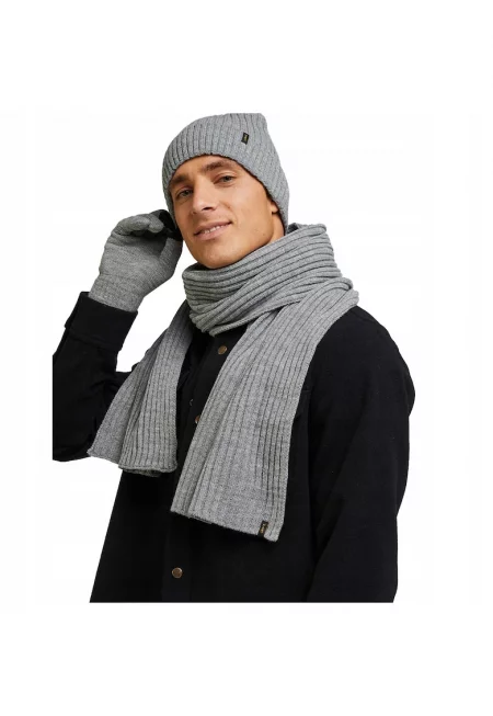 Мъжка шапка и шал -  КОЛЕДЕН ПАКЕТ - Стилен зимен комплект - Подходящ за подарък - Удобен и топъл - Подходящ за ежедневно облекло  ...