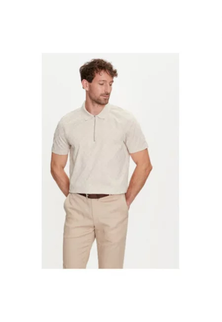 Мъжка тениска -  304016301 - памук - бежово - Бежов