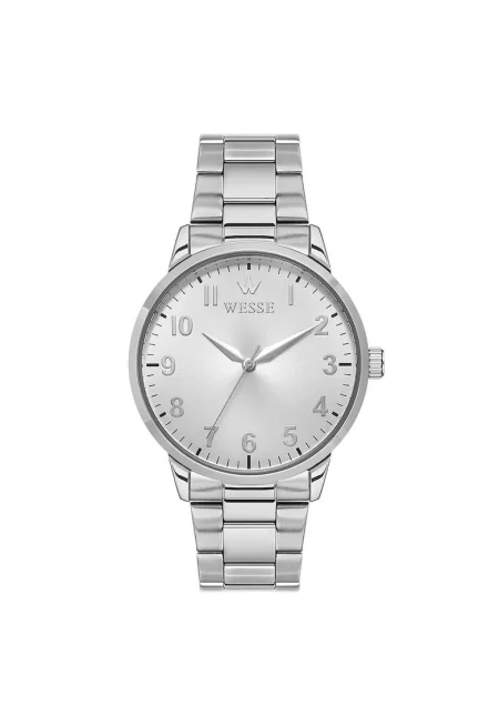 Мъжки часовник  модел WWG203907 - 41x46мм - сива метална стоманена каишка - кварцов механизъм - водоустойчивост 5 ATM