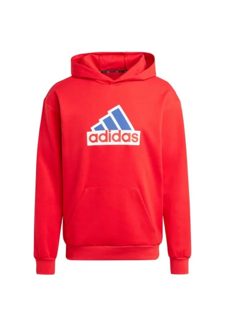 Мъжки спортен суичър -  Памук/Полиестер - Червен -