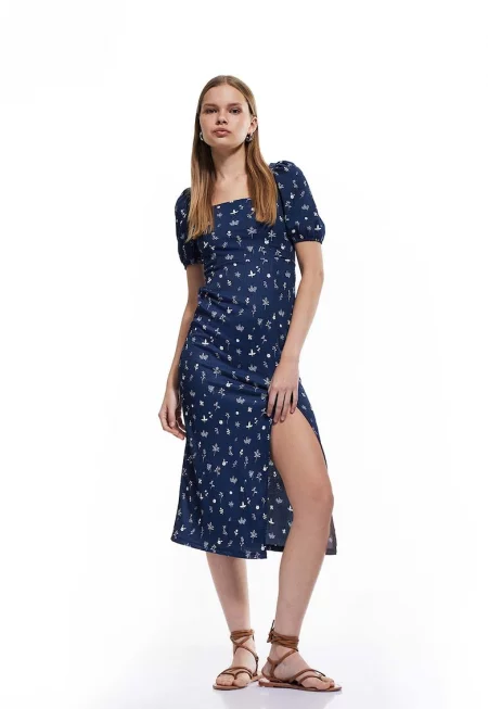 Миди рокля с кръстосан гръб