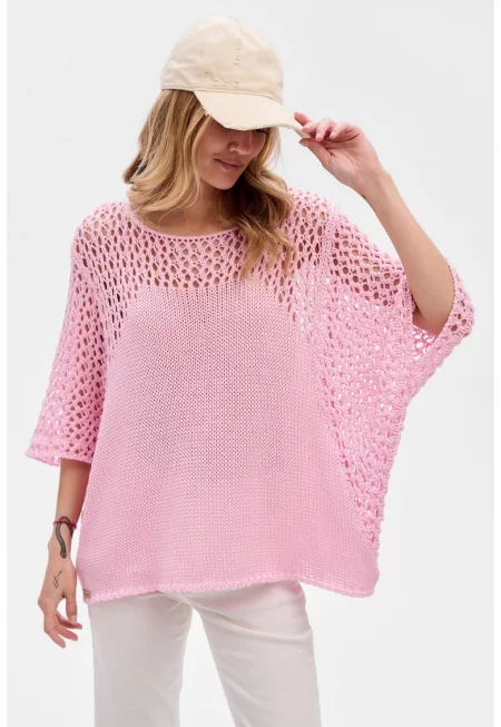 Paka Paka Oversized Sweater With Openwork Design