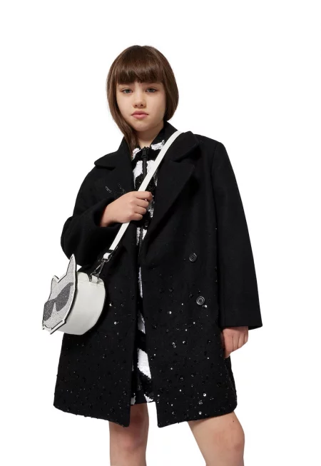 Палто с пайети - Черен