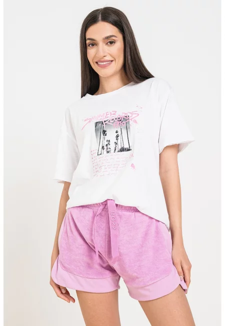 Памучна тениска с фигурален принт