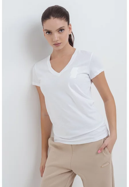 Памучна тениска с шпиц