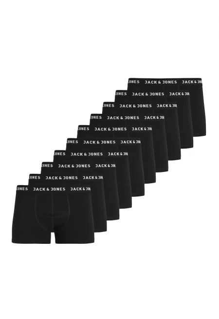 Памучни боксерки с еластична талия с лого - 10 чифта - Черен