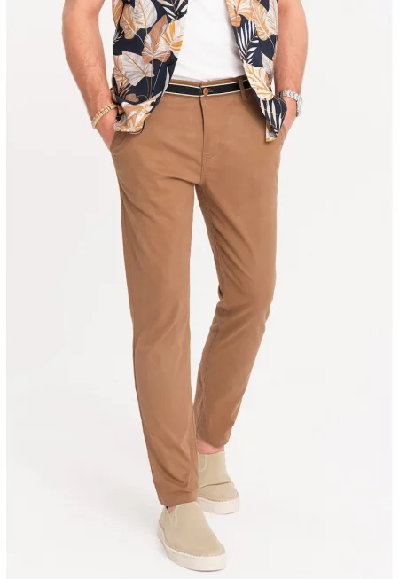 Панталон с джобове встрани - Камел