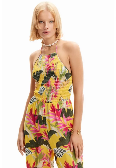 Пажен гащеризон с щампа - Жълт