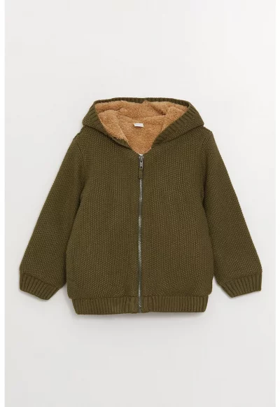 Плетено яке с качулка и подплата от еко пух