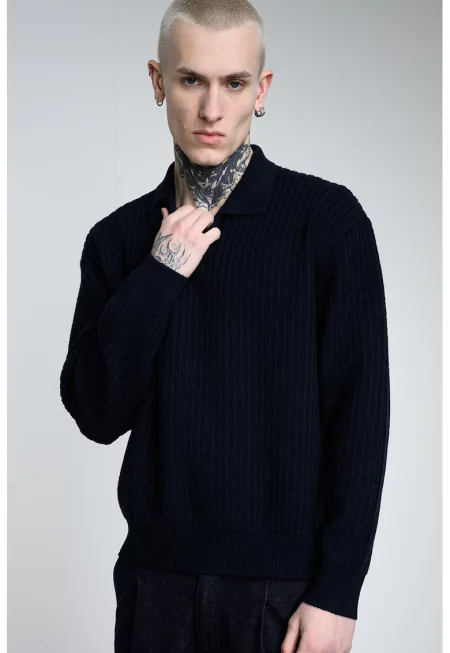 Пуловер Kotorpolo с вълна - Тъмносин