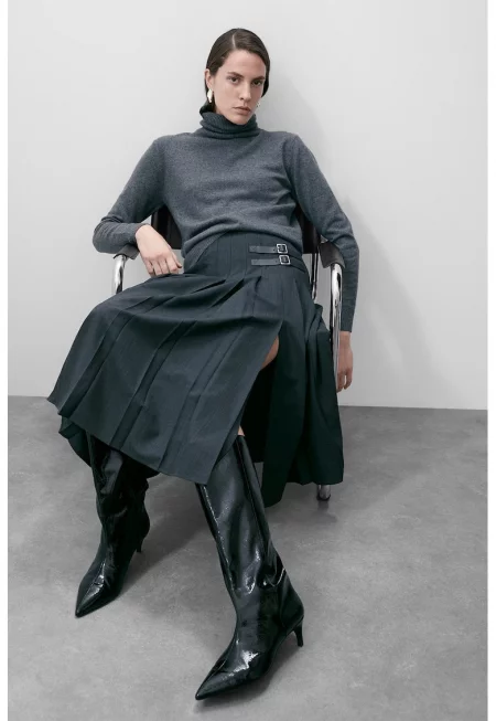 Пуловер от кашмир с поло