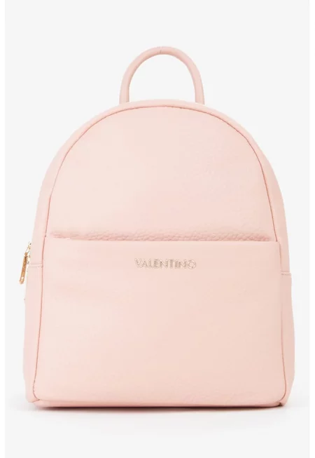 Раница от еко кожа с релеф - Бледо розово